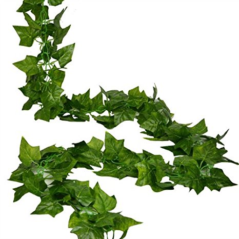 RURALITY 8 Ft Artificial Silk Greenery Chain Ivy Wedding Garland ,Sweet Potato Leaf Pack of 2