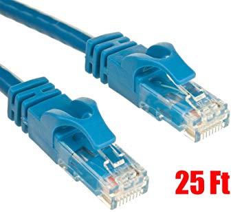 iMBAPrice - 25 Ft (25ft) Cat6 Ethernet Network Patch Cable RJ45 Blue