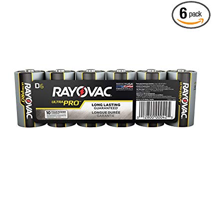 Rayovac UltraPro Alkaline D Batteries, 6-Pack (ALD-6)