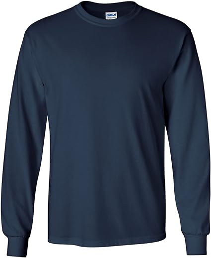 Gildan Mens Plain Crew Neck Ultra Cotton Long Sleeve T-Shirt