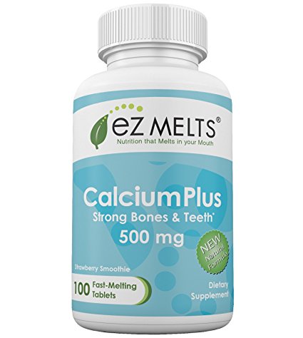 EZ Melts Calcium Plus, 500 mg, Fast Melting Tablets