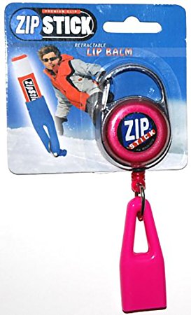 Zip Stick Retractable Lip Balm Holder Pink