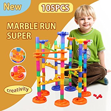 Marble Run Super Toys Rolytoy 105pcs Railway Toys Construction Toys Building Blocks Set for Christmas Gift