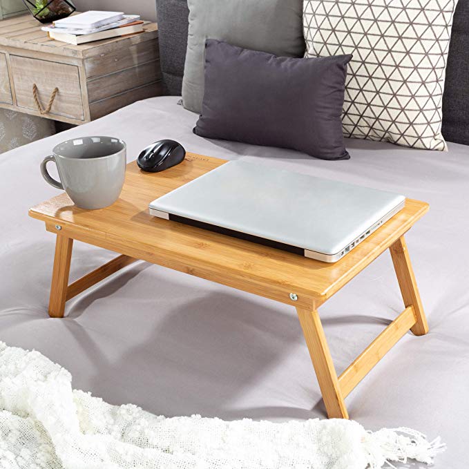Home Lavish Lap Desk – Bamboo Travel Tray with Magnetic Base, Ergonomic Adjustable Top and Storage Drawer for Laptop, Reading, Writing and Drawing