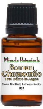 Miracle Botanicals Roman Chamomile Essential Oil 10% Dilute - Pure Anthemis Nobilis Diluted to 10% in Organic Virgin Argan - Therapeutic Grade 15ml