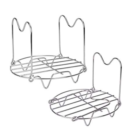 Canning Rack,2 Pack Stainless Steel Steamer Rack Trivet with Handles for Instant Pot Accessories Ultra Lux Duo Mini 3 Quart 5 Quart Pressure Cooker Replacement Parts