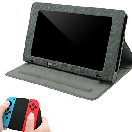 eTopxizu Protective Case For Nintendo Switch,Nintendo Switch Case Stand,Ultra Shell Flip Slim Vegan Leather Play Stand Cover with Elastic Strap for Nintendo Switch Console NS Game Accessories