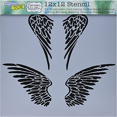 CRAFTERS WORKSHOP Template 12"X12", Angel Wings
