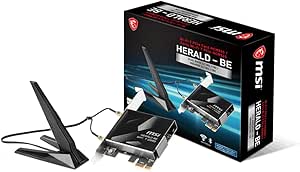 MSI Herald-BE WI-FI 7 MAX (Wi-Fi 7, 802.11BE, Bluetooth 5.4, PCIe, Multi-Link Operation Technology, External Antenna)