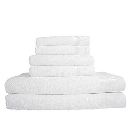 Labvon Cotton Pool Gym Bath Towels 6Pack?2 Pack, 13.7 x 14.1 Inch 2 Pack, 13.7 x 31.4 Inch 2 Pack, 27.5 x 55 Inch ?Light Multipurpose Quick Drying Towel (white)