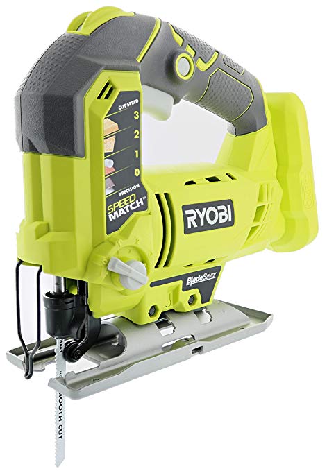 Ryobi One  P5231 18V Lithium Ion Cordless Orbital T-Shaped 3,000 SPM Jigsaw (Battery Not Included, Power Tool and T-Shaped Wood Cutting Blade Only)