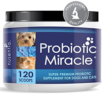 Pet Probiotics - Complete Veterinary Formula for Canine & Feline Gut Health - Probiotic Miracle Powder (up to 120 Servings) - Proven Strains for Diarrhea, Loose Stool, & Digestive Problems - Natural, No Fillers or Flavors
