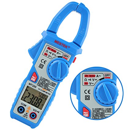 Clamp meter Janisa MT100 Fully Automatic Voltage Clamps Digital Multimeter AC DC 600Amps 5999 Counts - for Factory School Lab Home Hobby Machine Repairing
