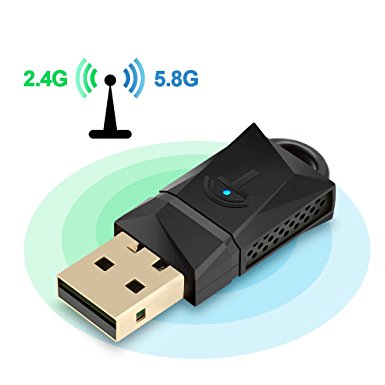 Rocketek AC 600Mbps USB WiFi Dongle Adapter, Dual Band ( 2.4G/150Mbps   5G/433Mbps ) Wireless Network lan Card for PC Desktop Laptop Tablet, Support Windows/XP/Vista/7/8/10/Linux/Mac OS X