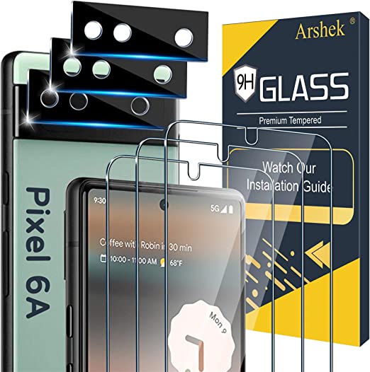 [3 3 Pack] Glass Screen Protector for Google Pixel 6a 5G, 9H Tempered Glass, Ultrasonic Fingerprint Compatible,HD Clear Case Friendly for Google Pixel 6a Glass Screen Protector