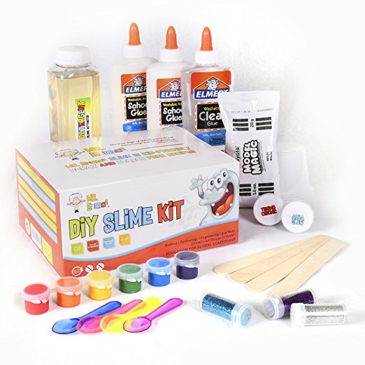 DIY Slime Set by Mr. E=mc2, 2nd Edition | BRAND NEW Slime Starter Kit for Boys Girls | All Inclusive w Easy NO FAIL Instructions and Slime Stuff Supplies | 4  Different Slime Recipes, Slime Making Kit