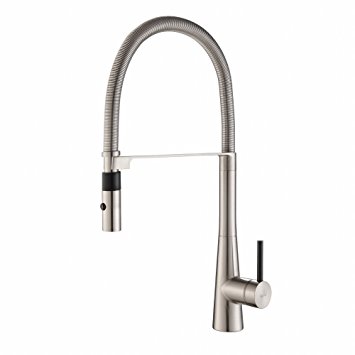 Kraus KPF-2730SS Modern Crespo Single Lever Commercial Style Kitchen Faucet with Flex Hose, Stainless Steel