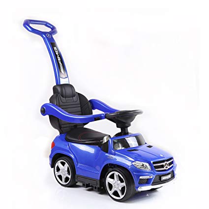 Best Ride On Cars 4 in1 Mercedes Push Car, Blue