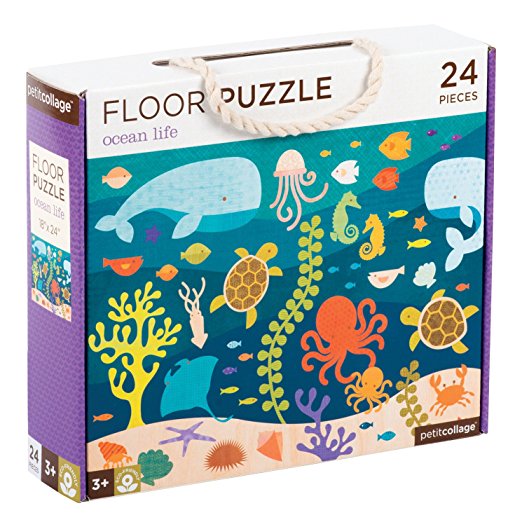 Petit Collage Floor Puzzle, Ocean Life Friends, 24 pieces