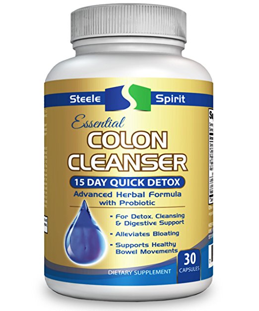 Colon Cleanse Detox Cleanse - 15 Day Quick Detox Helps with Weight Loss, Bloating, Increased Energy Levels, Digestive Health & Purifies Your System So You Can Feel Great - By Steele Spirit