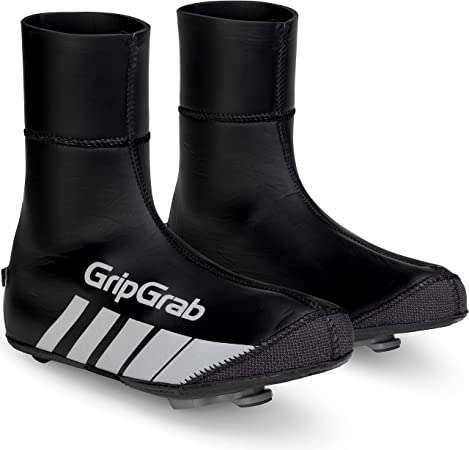 GripGrab RaceThermo Waterproof Winter Neoprene Road Bike Overshoes Windproof Thermal Cycling Shoe-Covers Black HiViz