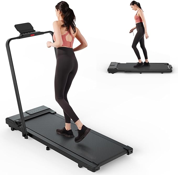 3 in 1 Folding Treadmills for Home, 3.0HP Powerful and Quiet Under Desk Treadmill, 300 lbs Capacity Foldable Walking Pad with Remote Control and Space Saving, Free Installation