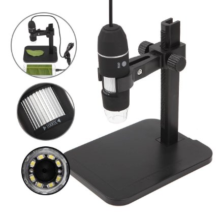 GVESS 1000X 8 LED 2MP USB Digital Microscope Endoscope Magnifier Camera Lift Stand