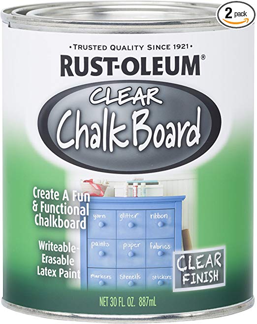 Rust-Oleum 284469-2PK Chalkboard Paint, 30 oz, Clear