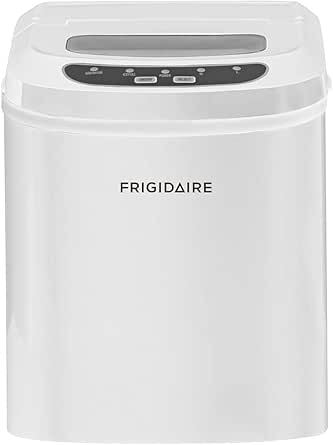 Frigidaire EFIC102-WHITE Portable Compact Maker, Counter Top Ice Making Machine, White, 26lb per Day