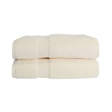 Superior Collection 100-Percent Zero Twist Cotton Super Soft and Absorbent Bath Towel Set Ivory Set of 2