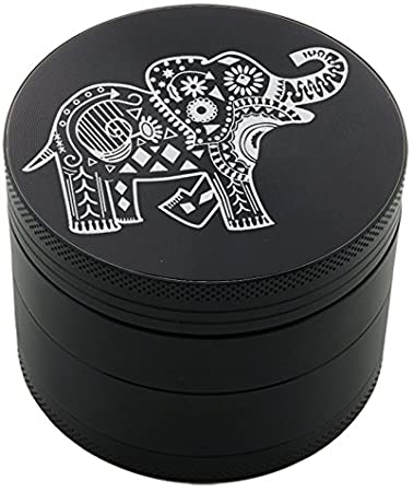 Micro Crusher Inc Elephant Laser Etched Design 4pcs Large Size Herb Grinder with Free Scraper Item # ETCH-G012317-67