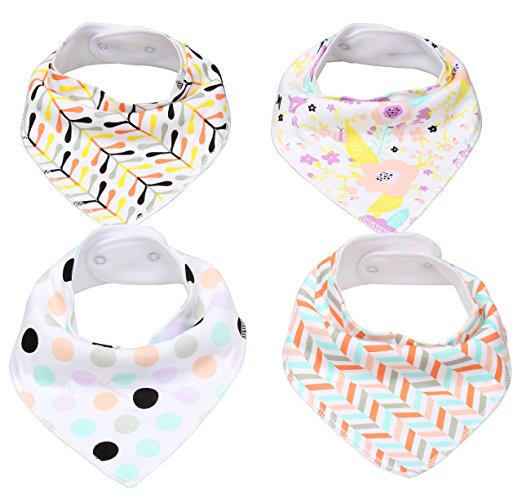 4 Pack Baby Bandana Drool Bibs Cotton for Drooling and Teething #CBD