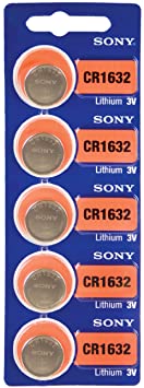 Sony CR1632 3 Volt Lithium Coin Cell Battery (5 Batteries)