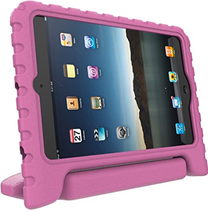 iPad Mini Case for Kids: Stalion® Safe Shockproof Protection for iPad Mini 1st 2nd 3rd & 4th Generation (Bubble Gum) Ultra Lightweight   Comfort Grip Carrying Handle   Folding Stand