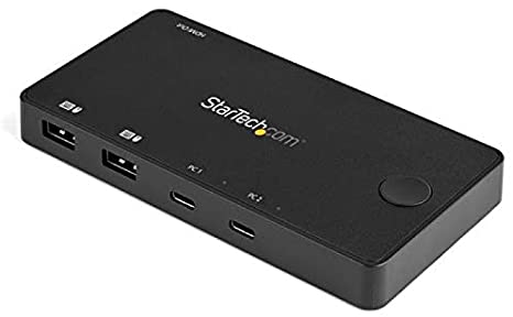 2 Port USB C KVM Switch - 4K 60Hz HDMI - Compact Dual Port UHD USB Type C Desktop Mini KVM Switch with USB C Cables - Bus Powered - MacBook iPad Pro ThinkPad IdeaPad EliteBook (SV211HDUC)