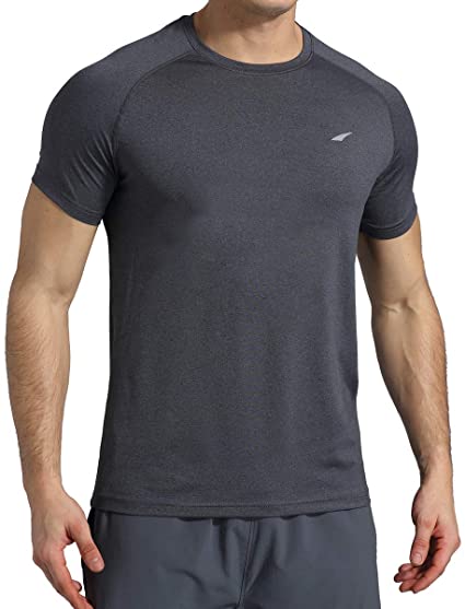 VAYAGER Mens Quick Dry Running Shirts Loose Fit Performance Short Sleeve Lightweight Athletic Workout Shirts for Men