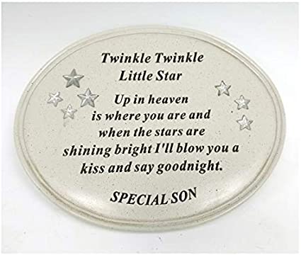 Son Twinkle Little Star Oval Plaque Graveside Child Baby Memorial Ornament Tribute