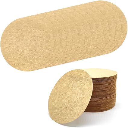 BlingKingdom 300pcs 2.5" Unbleached Replacement Natural Paper Filters Round Coffee Filter Paper Compatible with Aerobie Aeropress Coffee and Espresso Makers Moka Pot Ice Drip Pot (Brown)