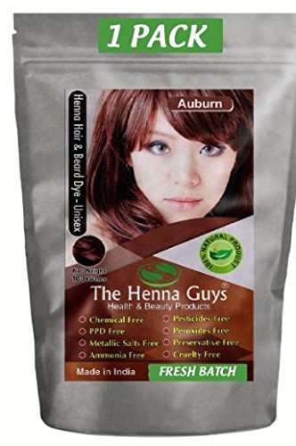 1 Pack Auburn Henna Hair & Beard Color / Dye 100 Grams - Chemicals Free Hair Color - The Henna Guys