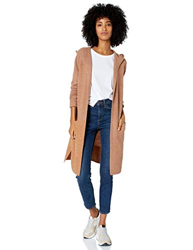 Goodthreads Women's Mid-Gauge Stretch Hooded Longline Cardigan Sweater