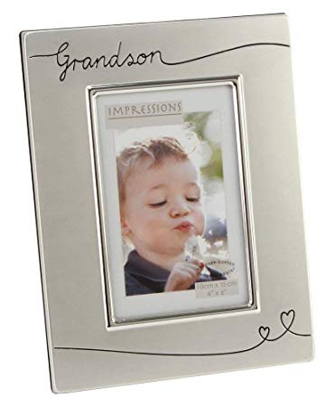Haysom Interiors Two Tone Silver Plated Grandson 4" x 6" Photo Frame