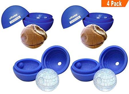 Star Wars Death Star Ice Cube Tray Molds, Large Silicone Ice Ball Maker_4 Pack
