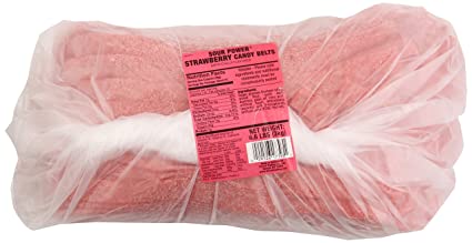 Sour Power Strawberry (approximately 297-count,unwrapped) Belts, 6.6-Pound Package