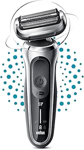 Braun Series 7 71-S1000s Rasoir Électrique Pour Hommes, Argent, 360° Flex, Wet & Dry, Rechargeable, Rasoir Sans Fil