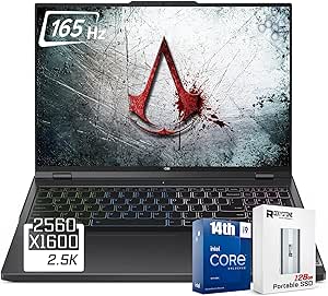 Lenovo Newest Legion 5i Gaming Laptop, 14th Gen Intel 24-Core i9-14900HX, 16" WQXGA(2560x1600) 165Hz, 64GB DDR5 RAM, 1TB SSD, GeForce RTX 4060(TGP 140W), RGB Backlit KB, 1080p Webcam, Windows 11 Home