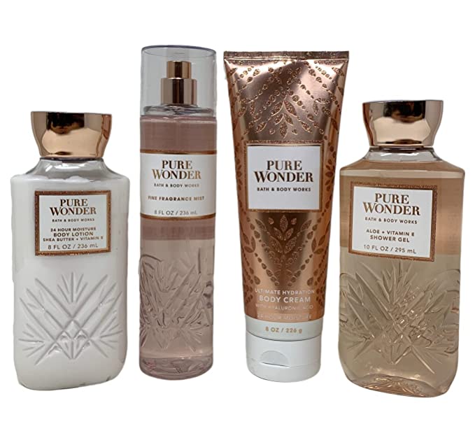 Bath & Body Works PURE WONDER Deluxe Gift Set - Fragrance Mist - Body Cream - Body Lotion - Shower Gel - Full Size