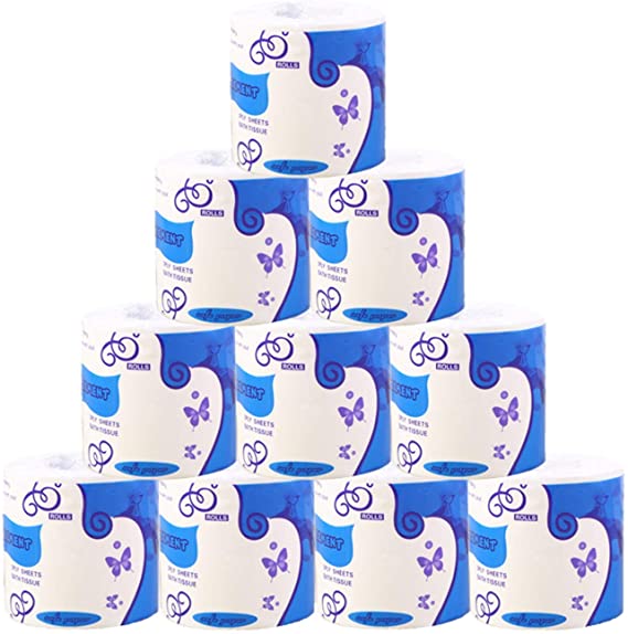 20 Rolls Toilet Paper 3 Layers Toilet Paper Tissue Paper Bulk Paper Facial Towels Disposable Table Napkin Paper for Home Kitchen Washroom Office