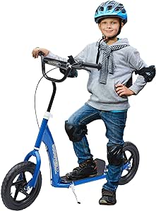 HOMCOM Kids Scooter Street Bike Bicycle for Teens Ride on Toy w/ 12'' Tire for 5-12 Year Old