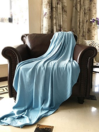 SUPER COZY 100% Bamboo Fiber Blanket. Ultra softness and smothness like silk. Drop well with heavy weight. Much better than cotton. PERFECT GIFT for anyone you love and care. (TWIN, BALLAD BLUE)