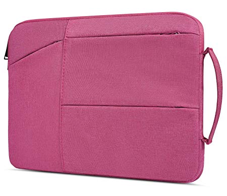 11.6 Inch Premium Waterproof Laptop Sleeve for Acer 11.6 Chromebook, Samsung Chromebook 3, HP Stream 11/Chromebook 11, Lenovo Yoga 11.6, Dell Inspiron 11, 11.6 inch Notebook Protective Bag, Hot Pink